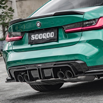 SOOQOO BMW M4 G82 G83 Type-A Prepreg Carbon Fiber Rear Diffuser Set