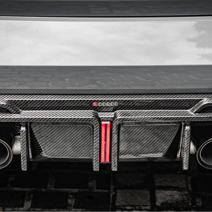 SOOQOO BMW M3 G80 G81 Type-A Prepreg Carbon Fiber Rear Diffuser Set With Brake Light