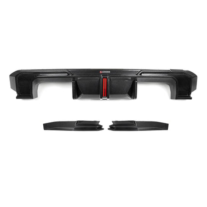 SOOQOO BMW M4 G82 G83 Type-A Prepreg Carbon Fiber Rear Diffuser Set With Brake Light