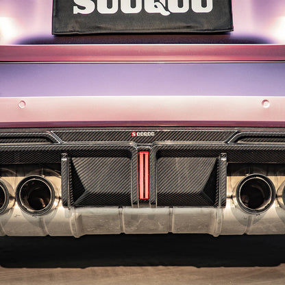 SOOQOO BMW M4 G82 G83 Type-A Prepreg Carbon Fiber Rear Diffuser Set With Brake Light