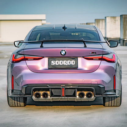 SOOQOO BMW M4 G82 G83 Type-A Prepreg Carbon Fiber Rear Diffuser Set With Brake Light