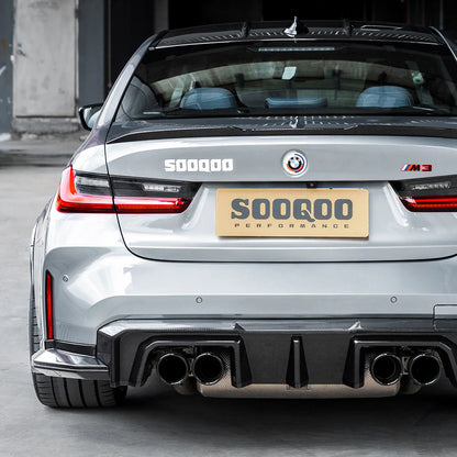 SOOQOO BMW M3 G80 G81 Type-B Prepreg Carbon Fiber Rear Diffuser Set