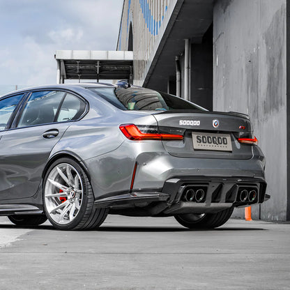 SOOQOO BMW M3 G80 G81 Type-B Prepreg Carbon Fiber Rear Diffuser Set