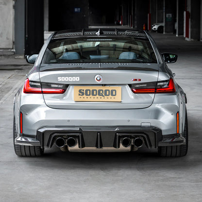 SOOQOO BMW M3 G80 G81 Type-B Prepreg Carbon Fiber Rear Diffuser Set