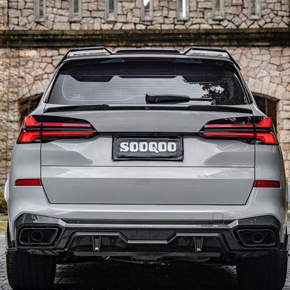 SooQoo BMW G05 X5 Rear Roof Spoiler In Gloss Carbon Fibre