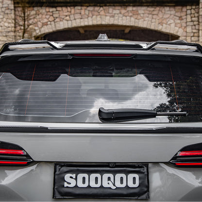 SooQoo BMW G05 X5 Rear Roof Spoiler In Gloss Carbon Fibre