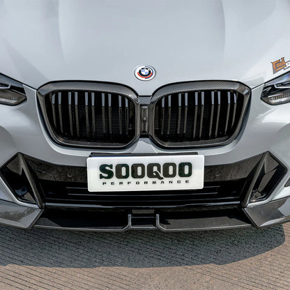 SOOQOO BMW X3 G01 X4 G02 LCI Type-B Prepreg Carbon Fiber Front Lip