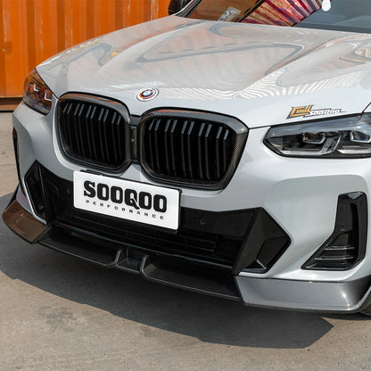 SOOQOO BMW X3 G01 X4 G02 LCI Type-B Prepreg Carbon Fiber Front Lip