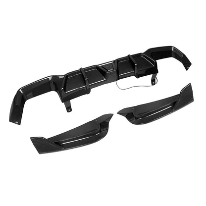 SOOQOO BMW X4M F98 LCI Prepreg Carbon Fiber Rear Diffuser With Brake Light