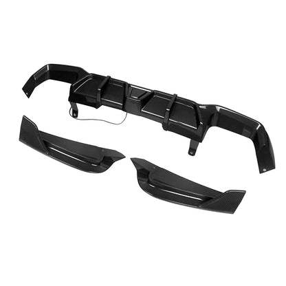 SOOQOO BMW X4M F98 LCI Prepreg Carbon Fiber Rear Diffuser With Brake Light