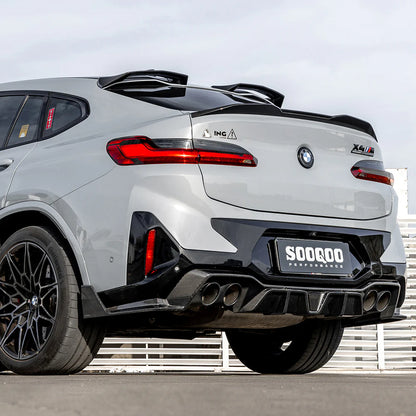 SOOQOO BMW X4M F98 LCI Prepreg Carbon Fiber Rear Diffuser With Brake Light