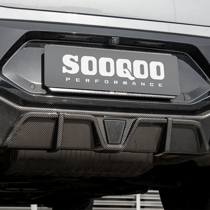 SOOQOO BMW X4M F98 LCI Prepreg Carbon Fiber Rear Diffuser With Brake Light