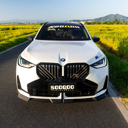 SooQoo BMW G45 X3 Front Splitter In Gloss Carbon Fibre