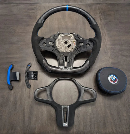 Custom LED Carbon Fiber Steering Wheel for All G Chassis Models - G20 / G22 / G30 / G42 / G80 / G82 / G87 / G Series / BMW 2 Series 3 Series 4 Series 5 Series M3 M4