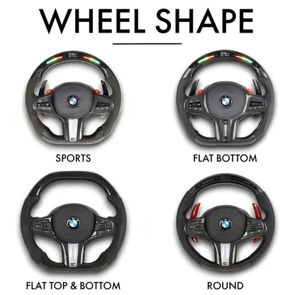 Custom LED Carbon Fiber Steering Wheel for All G Chassis Models - G20 / G22 / G30 / G42 / G80 / G82 / G87 / G Series / BMW 2 Series 3 Series 4 Series 5 Series M3 M4