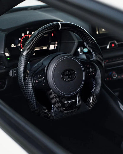 Custom Carbon Fiber LED Steering Wheel for A90 Toyota Supra MK5
