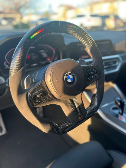 Custom LED Carbon Fiber Steering Wheel for All G Chassis Models - G20 / G22 / G30 / G42 / G80 / G82 / G87 / G Series / BMW 2 Series 3 Series 4 Series 5 Series M3 M4