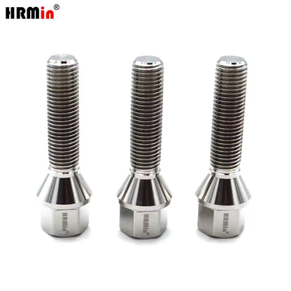 HRMin Gr5 titanium wheel bolt BMW M12/M14x1.25/1.5x28-45mm with lock key JK cone seat