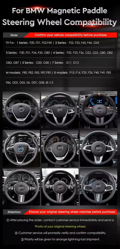 Magnetic paddles shifters. straight Swap.  BMW CS M4 G01 G02 G05 G06 G07 G30 G31 G32 G82 G42 G14 G20 G21 G80 G81 G22 G23 G26 G30 G15 G32 G87 G80 G16  X1 X3 X4 X5 X6 X3M X4M X5M X6M F95 F96 F97 F98 M3 M4 M5 M8 F90 F91 F92 F93