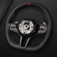 Aftermarket steering wheel fits any BMW with any button configuration, with or without heating and driver assist. BMW CS M4 G01 G02 G05 G06 G07 G30 G31 G32 G82 G42 G14 G20 G21 G80 G81 G22 G23 G26 X1 X3 X4 X5 X6 X3M X4M X5M X6M M3 M4 M5 M8 F90 F91 F92 F93