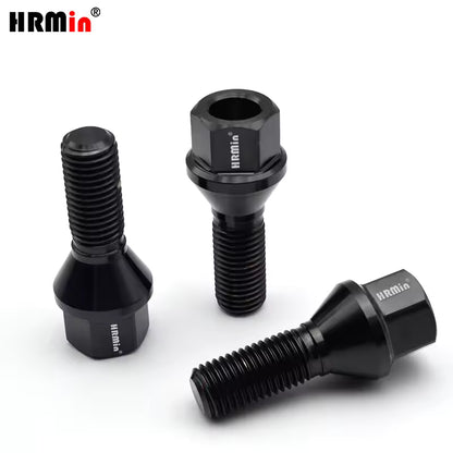 HRMin Gr5 titanium wheel bolt BMW M12/M14x1.25/1.5x28-45mm with lock key JK cone seat
