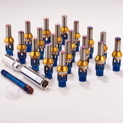 Titanium Alloy Hollow Tire Bolt Car Modification M14*1.5 14*1.25 Wheel Hub Screw for German Cars Lightweight Automotive Hardware