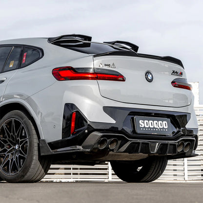 SooQoo BMW X3M F97 & X4M F98 LCI Rear Diffuser In Gloss Pre Preg Carbon Fibre (Facelift 2022+)