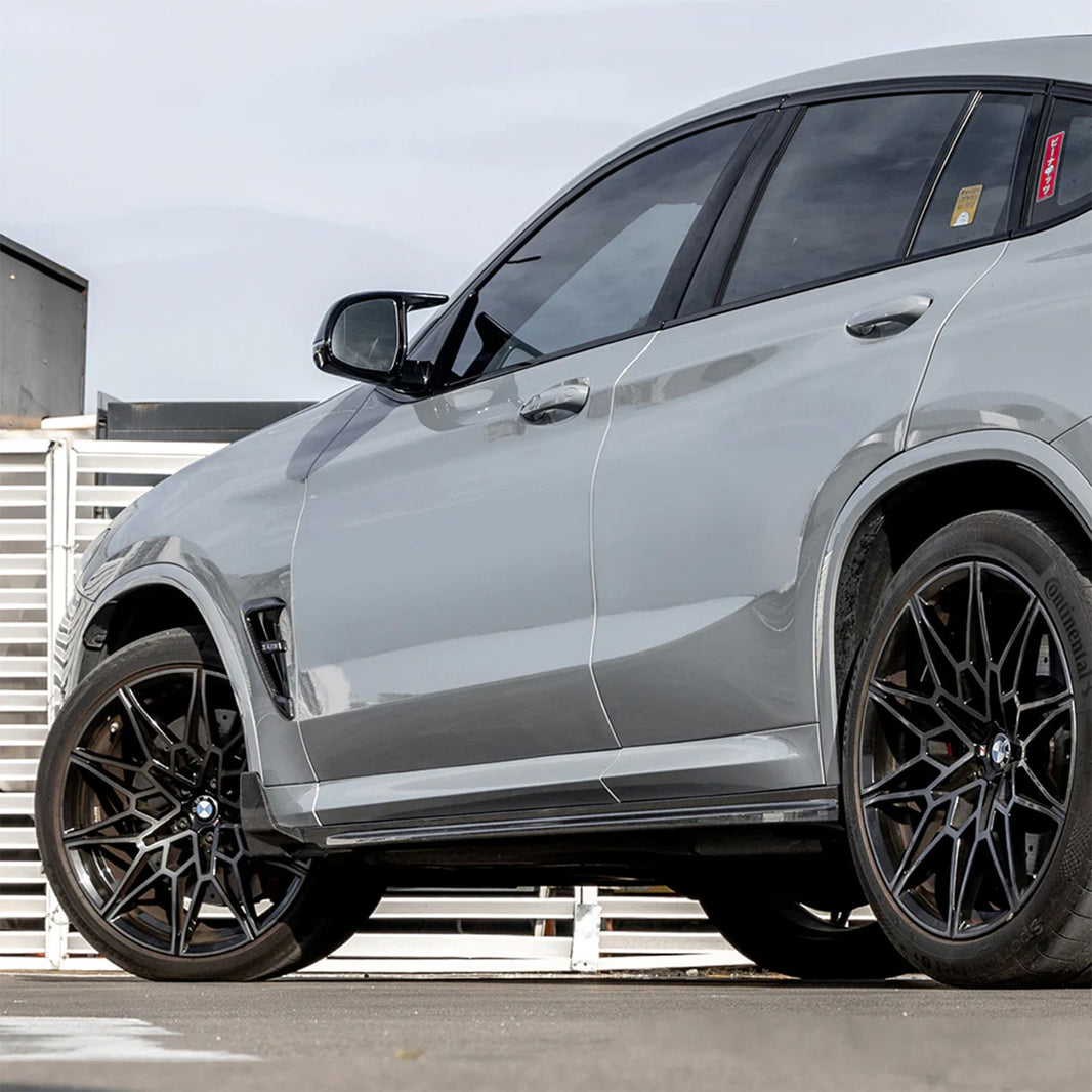 SooQoo BMW F97 X3M & F98 X4M SQ-B Side Skirts In Gloss Pre Preg Carbon Fibre