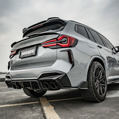 SooQoo BMW F97 X3M LCI SQ Rear Spoiler In Gloss Pre Preg Carbon Fibre (Facelift 2022+)