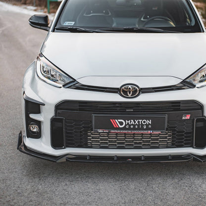 Maxton Design Toyota GR Yaris V2 Front Splitter + Flaps In Gloss Black (Mk4)