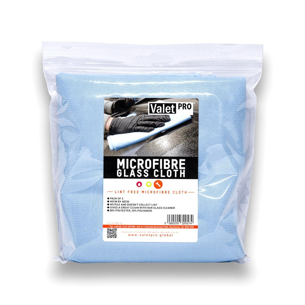 Valet-Pro Microfibre Glass Cloth (3 Pack)
