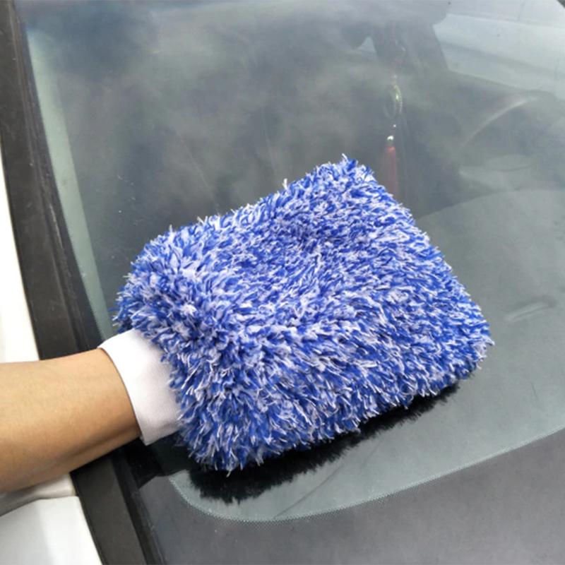 Wash Mitt Soft Cleaning Glove in Blue