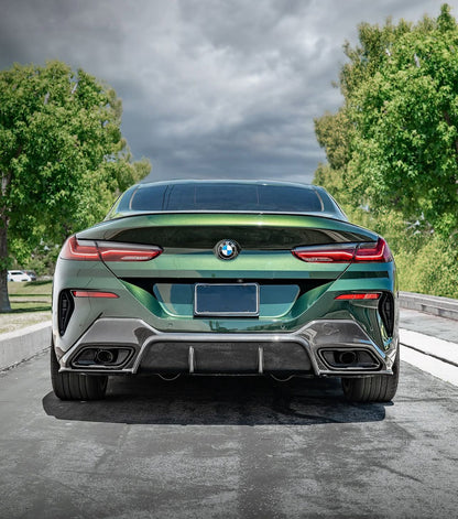 3D Style Carbon Fiber Rear Bumper Diffuser Spoiler for BMW 8 Series G14 G15 G16 Bodykit Front Lip