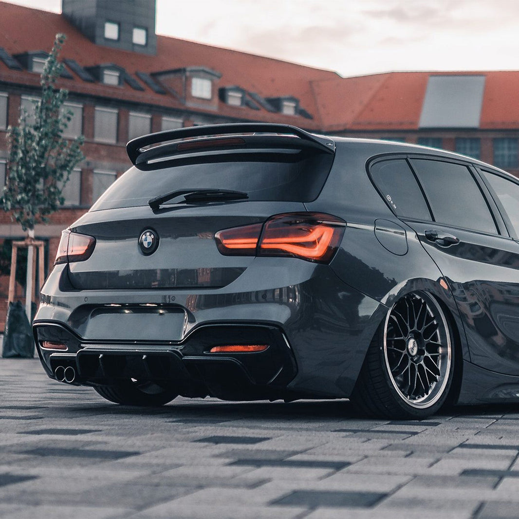 ZAERO Design BMW 1 Series LCI Single Exit EVO-1 Rear Diffuser In Gloss Black (F20/F21 118i, 120i, 125i, 120d M Sport)