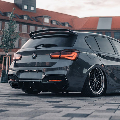 ZAERO Design BMW 1 Series LCI Single Exit EVO-1 Rear Diffuser In Gloss Black (F20/F21 118i, 120i, 125i, 120d M Sport)