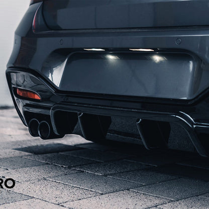 ZAERO Design BMW 1 Series LCI Single Exit EVO-1 Rear Diffuser In Gloss Black (F20/F21 118i, 120i, 125i, 120d M Sport)