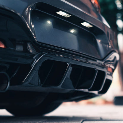 ZAERO Design BMW 1 Series LCI Single Exit EVO-1 Rear Diffuser In Gloss Black (F20/F21 118i, 120i, 125i, 120d M Sport)