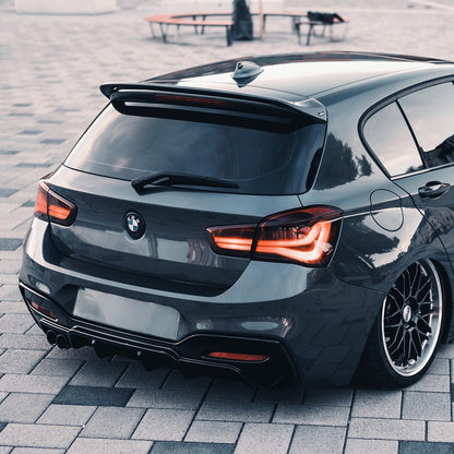 ZAERO Design BMW 1 Series LCI Single Exit EVO-1 Rear Diffuser In Gloss Black (F20/F21 118i, 120i, 125i, 120d M Sport)