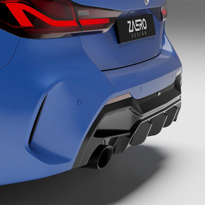 ZAERO Design BMW 1 Series Single Exit EVO-1 Rear Diffuser In Gloss Black (F40 116i, 116d, 118i, 118d M Sport)