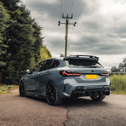 ZAERO Design BMW M135i/1 Series Dual Exit EVO-1 Rear Diffuser In Gloss Black (F40 128ti, 120d, 120i)