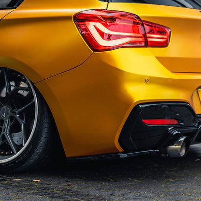 ZAERO Design BMW M135i/M140i LCI EVO-1 Rear Side Splitters In Gloss Black (F20/F21)