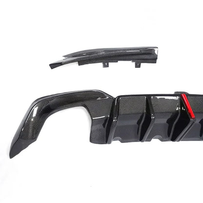 DTM Style 3 Piece Carbon Fiber Rear Diffuser for G20 M340i 2020+ BMW 3 Series W/ LED Light