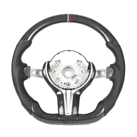 BMW FXX CARBON FIBRE & LEATHER FLAT BOTTOM CUSTOM STEERING WHEEL