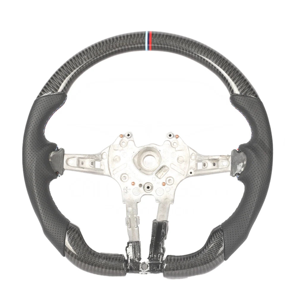 BMW FXX CARBON FIBRE & LEATHER FLAT BOTTOM CUSTOM STEERING WHEEL