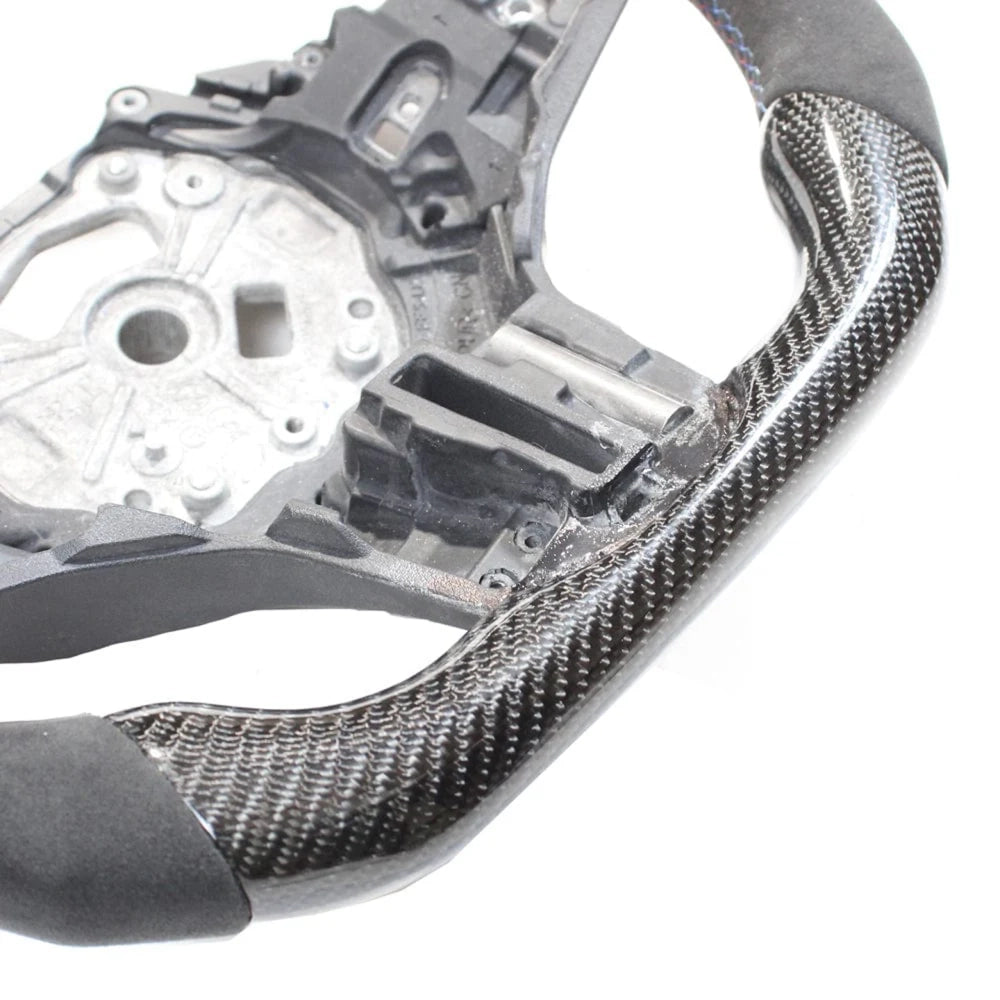 BMW Gxx CARBON FIBRE / ALCANTARA FLAT BOTTOM CUSTOM STEERING WHEEL