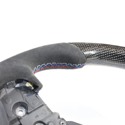 BMW Gxx CARBON FIBRE / ALCANTARA FLAT BOTTOM CUSTOM STEERING WHEEL