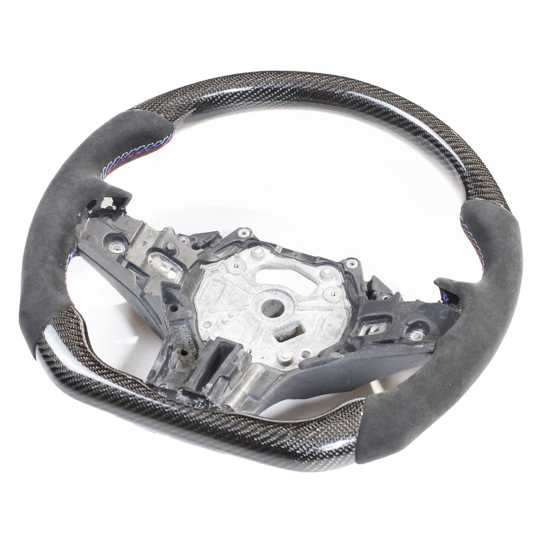 BMW Gxx CARBON FIBRE / ALCANTARA FLAT BOTTOM CUSTOM STEERING WHEEL