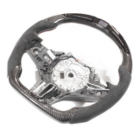BMW Gxx M2,M3,M4 1,2,3,4 SERIES CARBON FIBRE / ALCANTARA LED FLAT BOTTOM STEERING WHEEL WITH HEATING