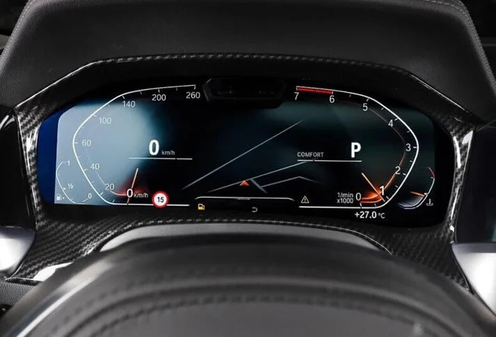 ABS Plastic Carbon Fiber Style Instrument Cluster Frame Interior Trim for G20 BMW 3 Series 330i M340i