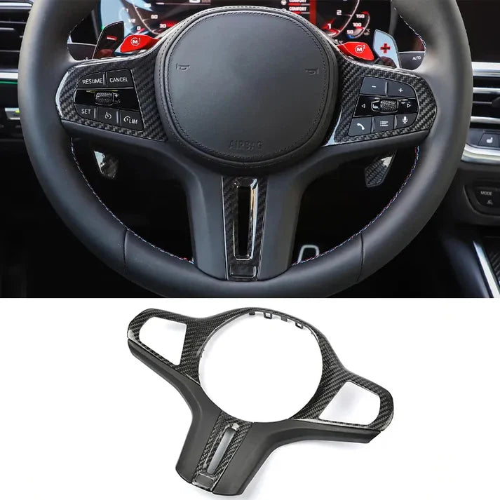 Carbon Fiber Steering Wheel Trim for G Chassis BMW 2 3 4 5 7 8 Series M2 M3 M4 M5 M8 X3M X4M X5M X6M